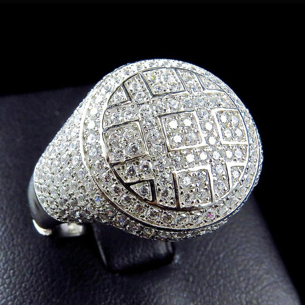 🌸Fashion Luxury Full Crystal Zircon 925 Silver Plated Ring for UNVN12073